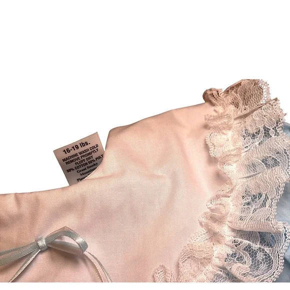 Lid'l Dolly Pageant Dress Blue White Full Circle Ruffle Lace Girls Sz 16-19 lbs - Picture 5 of 8